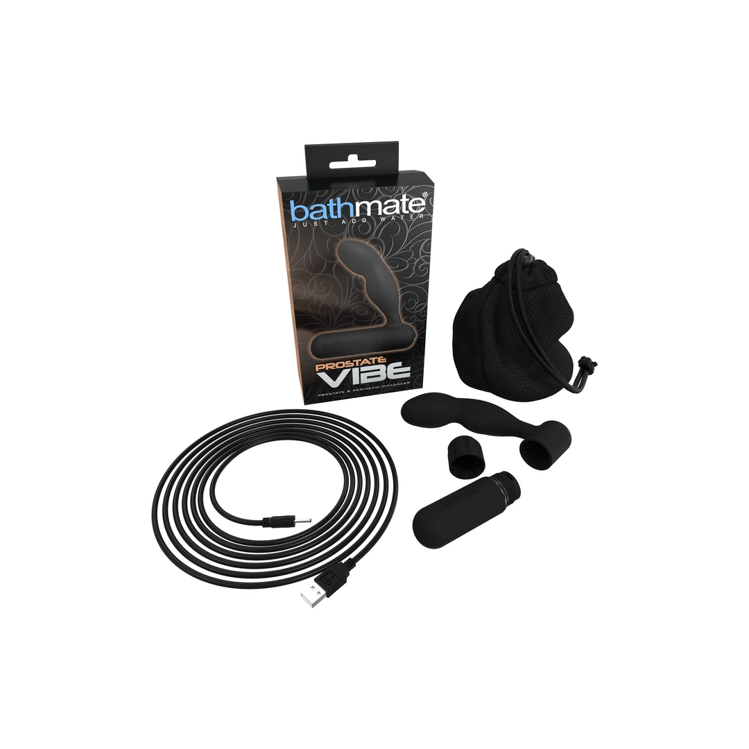 Image of Bathmate Prostate Vibe 10-Mode Silicone Intimate Massager Black
