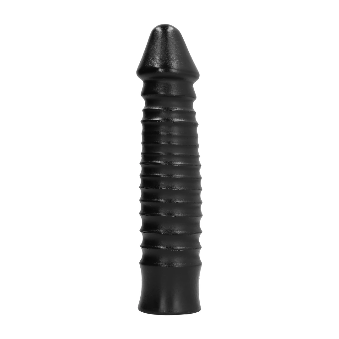 Main image of All Black 069 Intimate Machine Ribbed 26cm Black Silicone Model