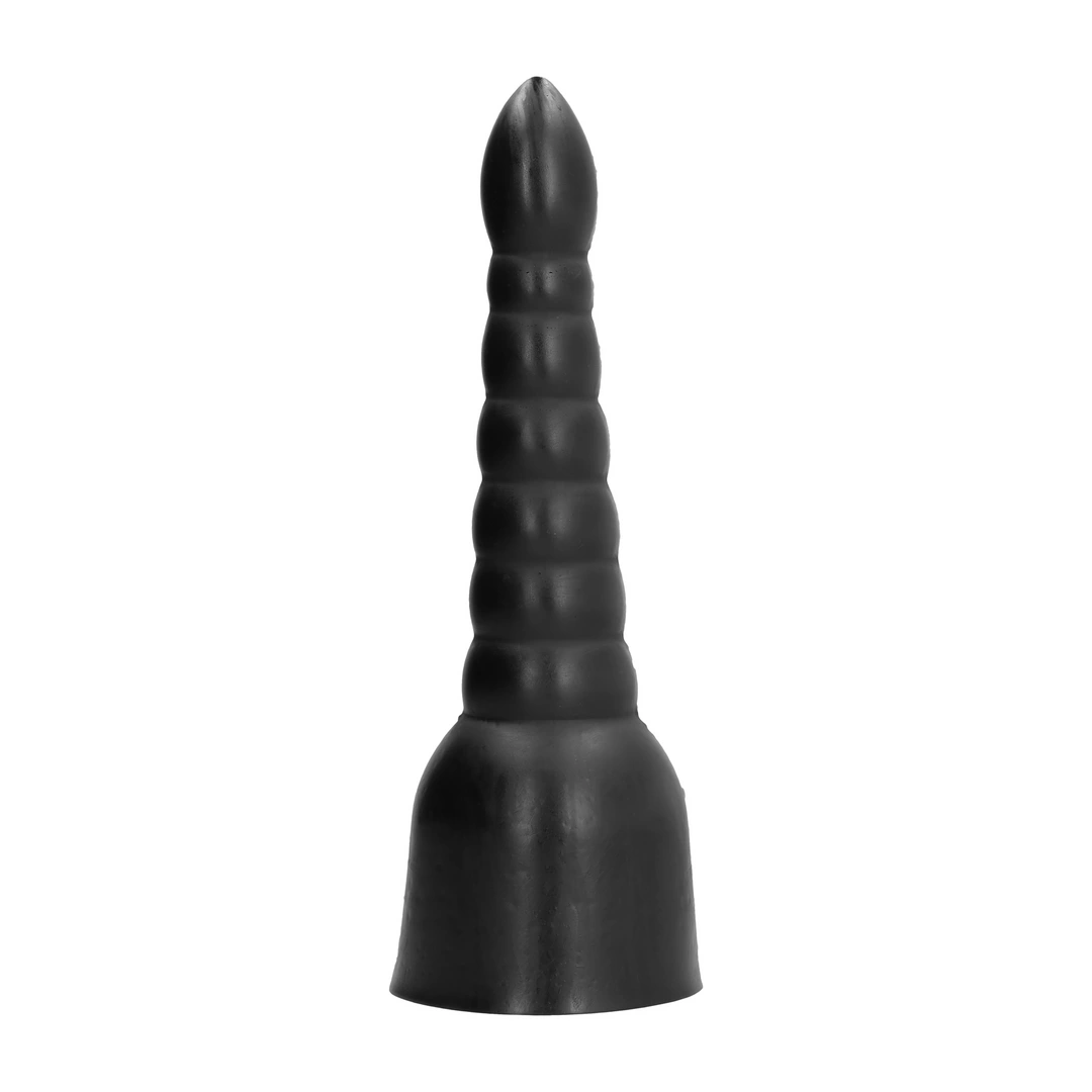 Main image of All Black 13/34 cm Intimate Model with Textured Grooves, Black