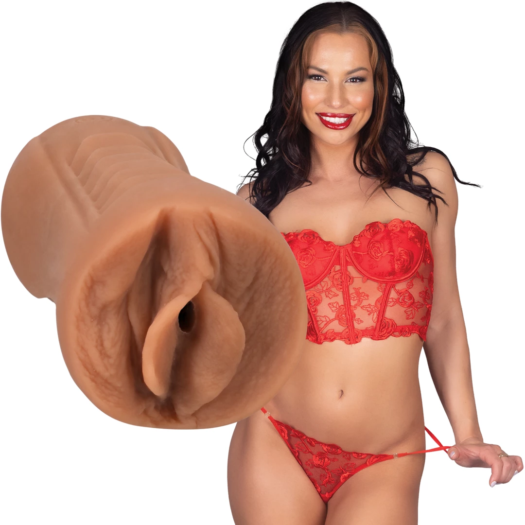 Main image of Doc Johnson Aidra Fox ULTRASKYN Intimate Sleeve Caramel