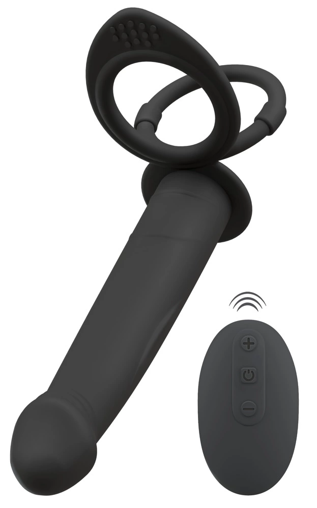 Image of Black Velvets RC Double Partner System Silicone, Waterproof, Black
