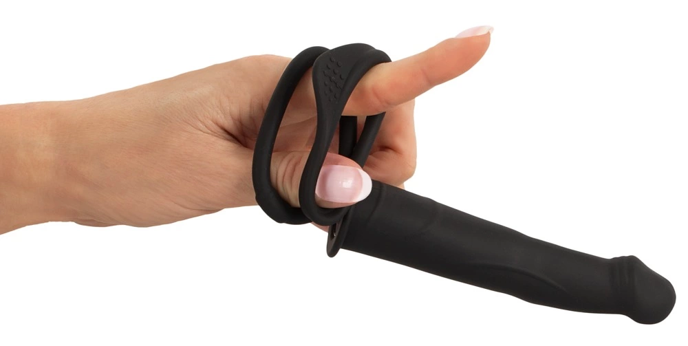 Image of Black Velvets RC Double Partner System Silicone, Waterproof, Black