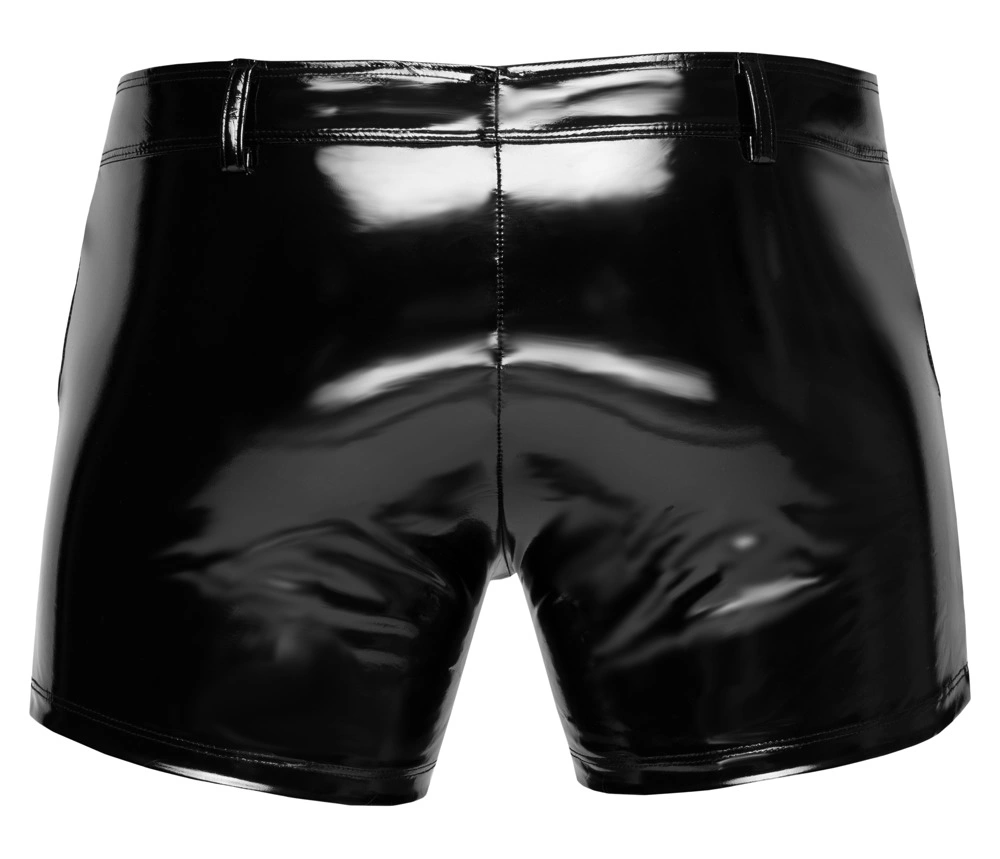 Image of Black Level Vinyl Pants XL - Shiny Stretch Trousers with Front Zip