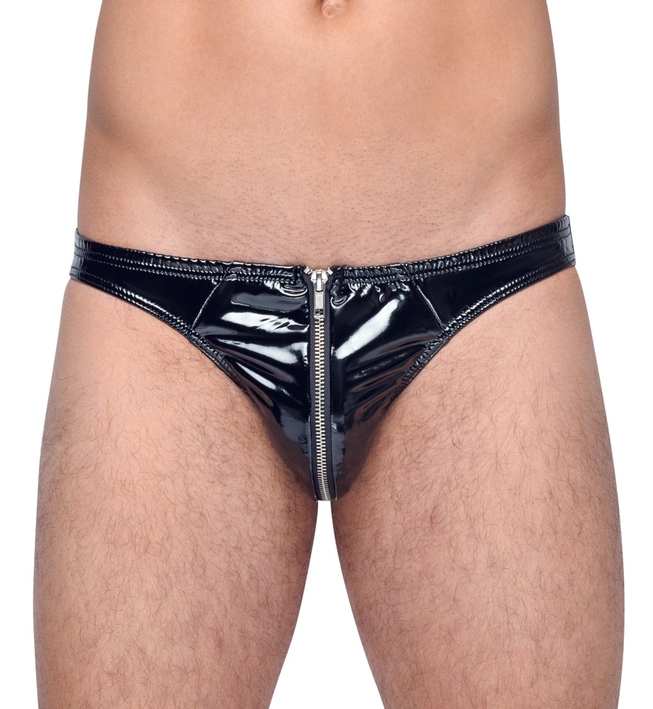 Image of Black Level Vinyl Briefs XL - Shiny 4-Way Stretch Black Underwear
