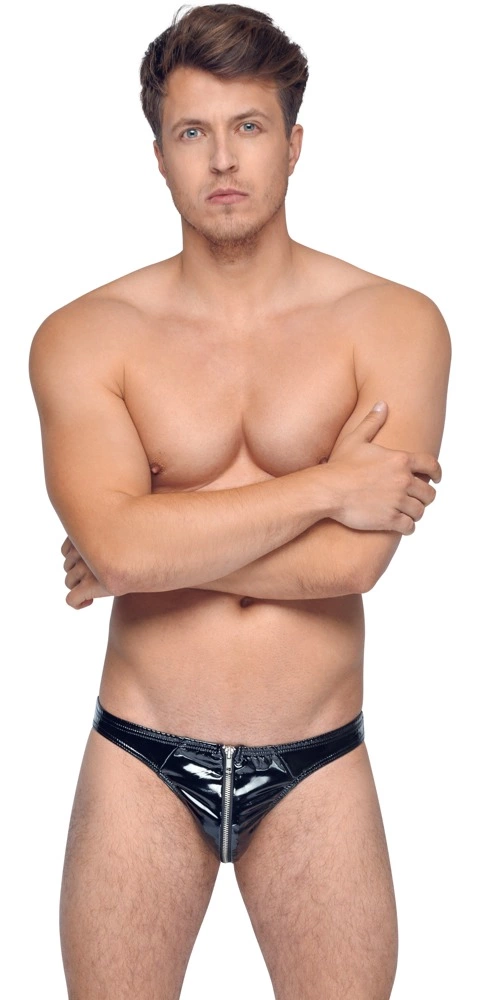 Image of Black Level Vinyl Briefs XL - Shiny 4-Way Stretch Black Underwear