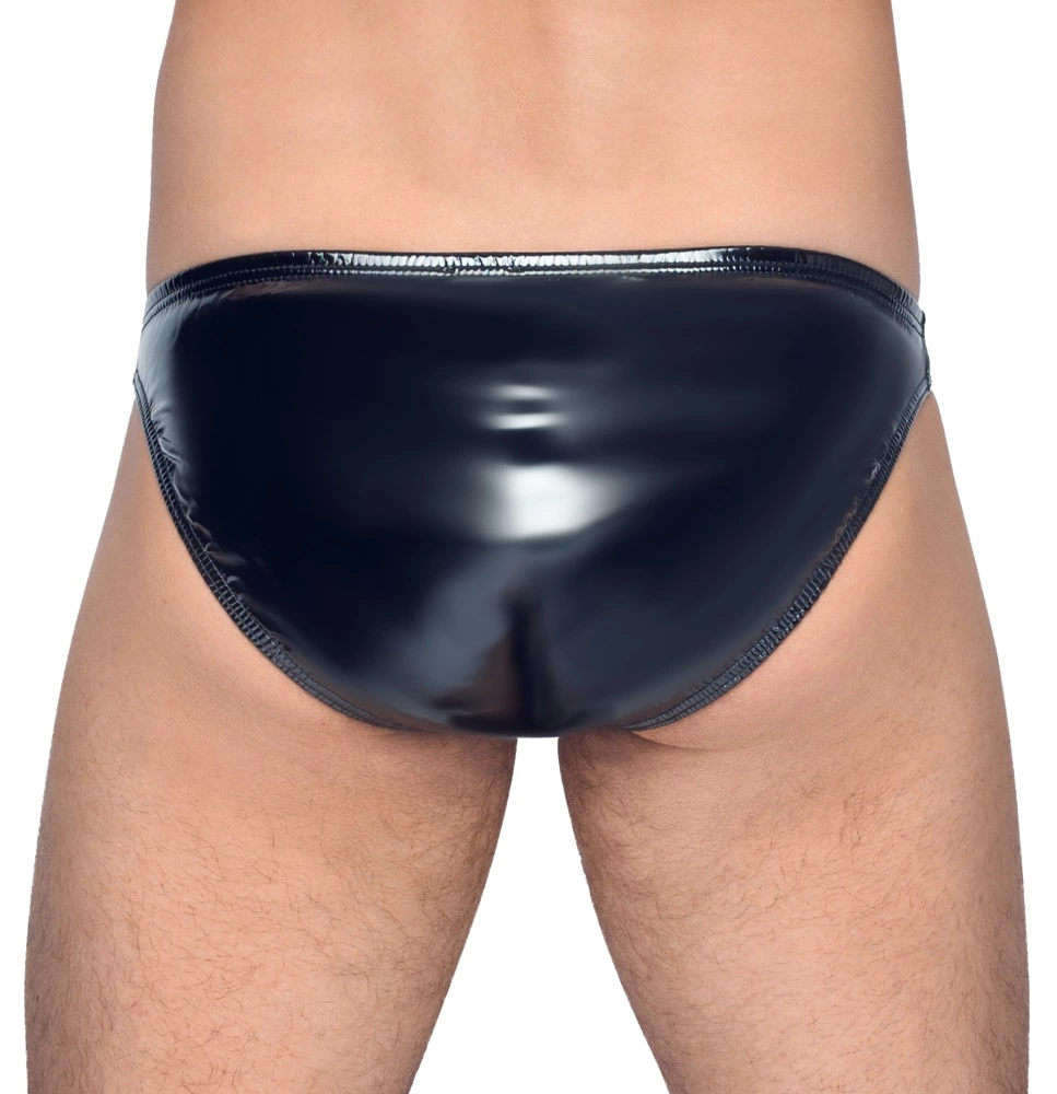 Image of Black Level Vinyl Briefs XL - Shiny 4-Way Stretch Black Underwear