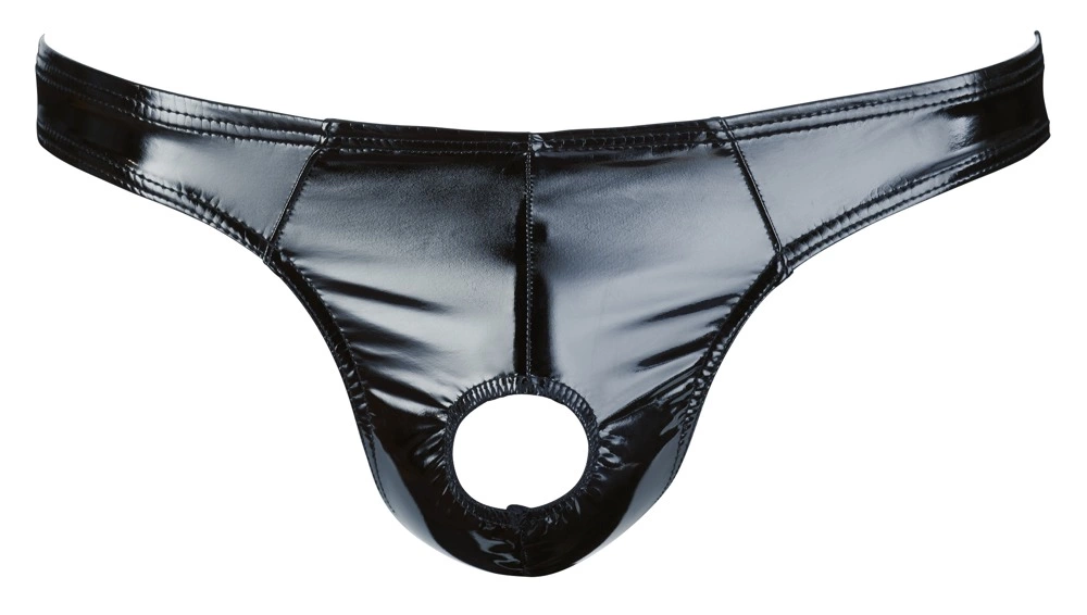 Image of Black Level Vinyl Briefs Showmaster M - Shiny Black, Stretch Fit