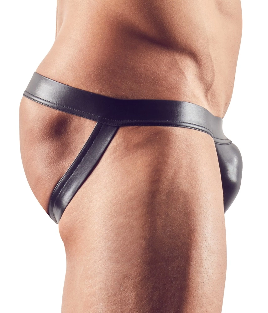 Image of Black Level Men's Jock L Shiny Stretch Athletic Underwear Black