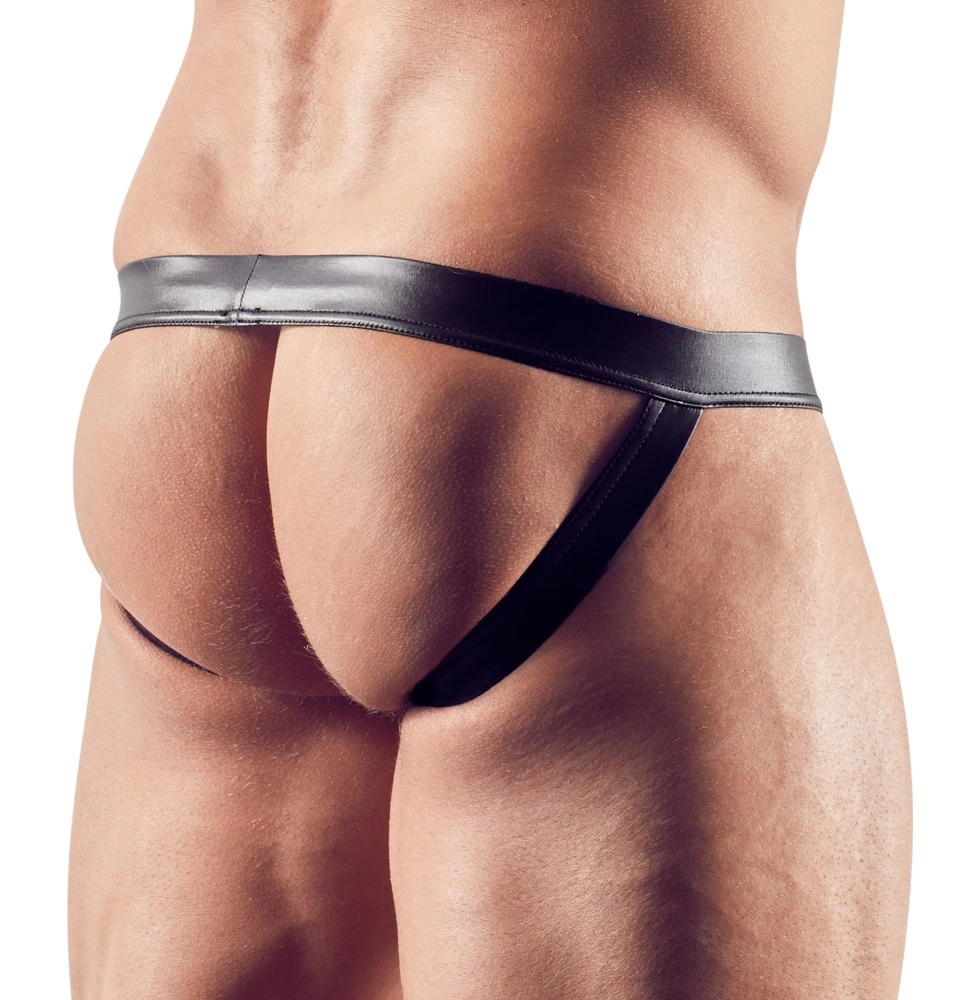 Image of Black Level Men's Jock L Shiny Stretch Athletic Underwear Black