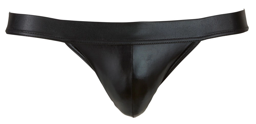 Image of Black Level Men's Jock L Shiny Stretch Athletic Underwear Black