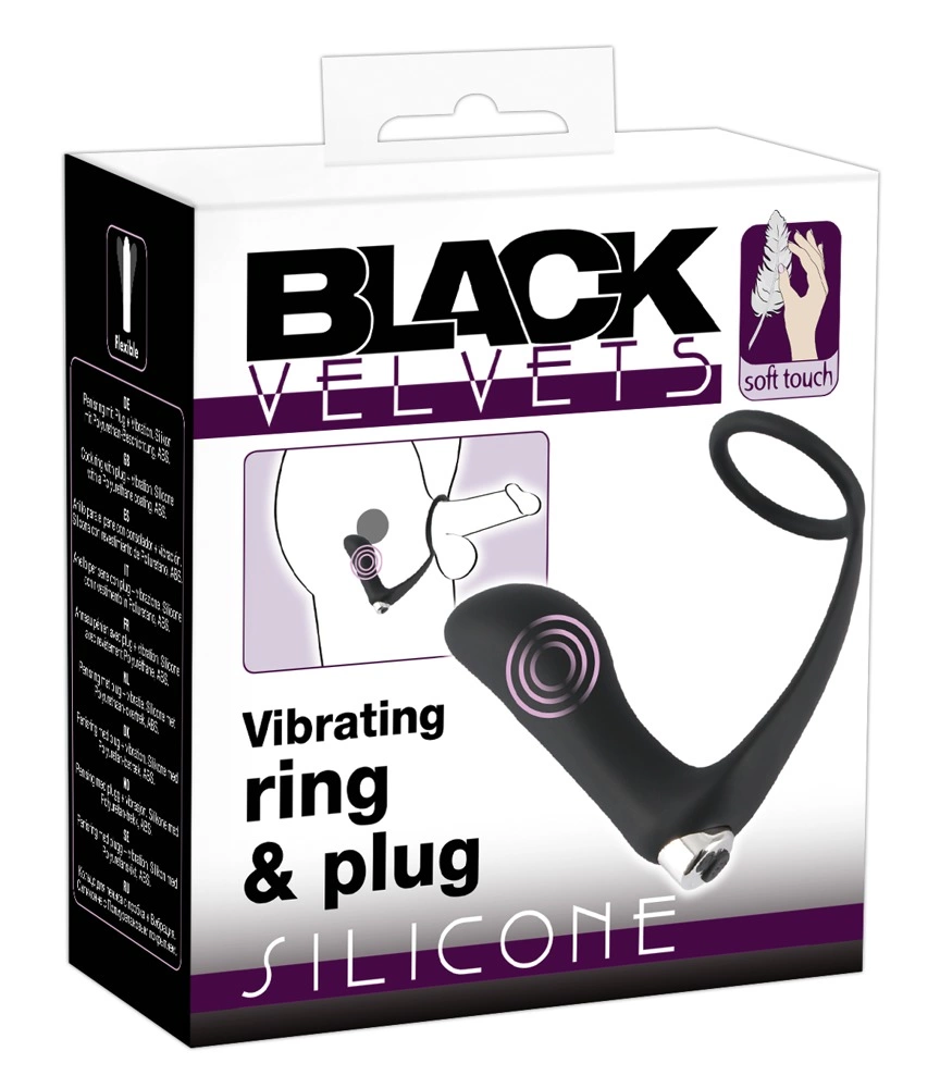 Main image of Bad Kitty Vibrating Intimate System with Ring & Plug, Rechargeable, Black