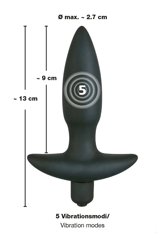 Image of Black Velvets Silicone Small Plug with Multi-Speed Vibration, 13 cm