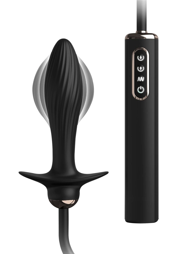 Image of Anal Fantasy Elite Auto-Throb Inflatable Plug, Silicone, Black, 13cm