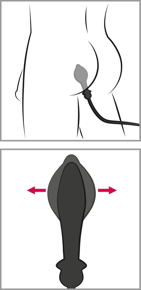 Image of Anal Fantasy Elite Auto-Throb Inflatable Plug, Silicone, Black, 13cm