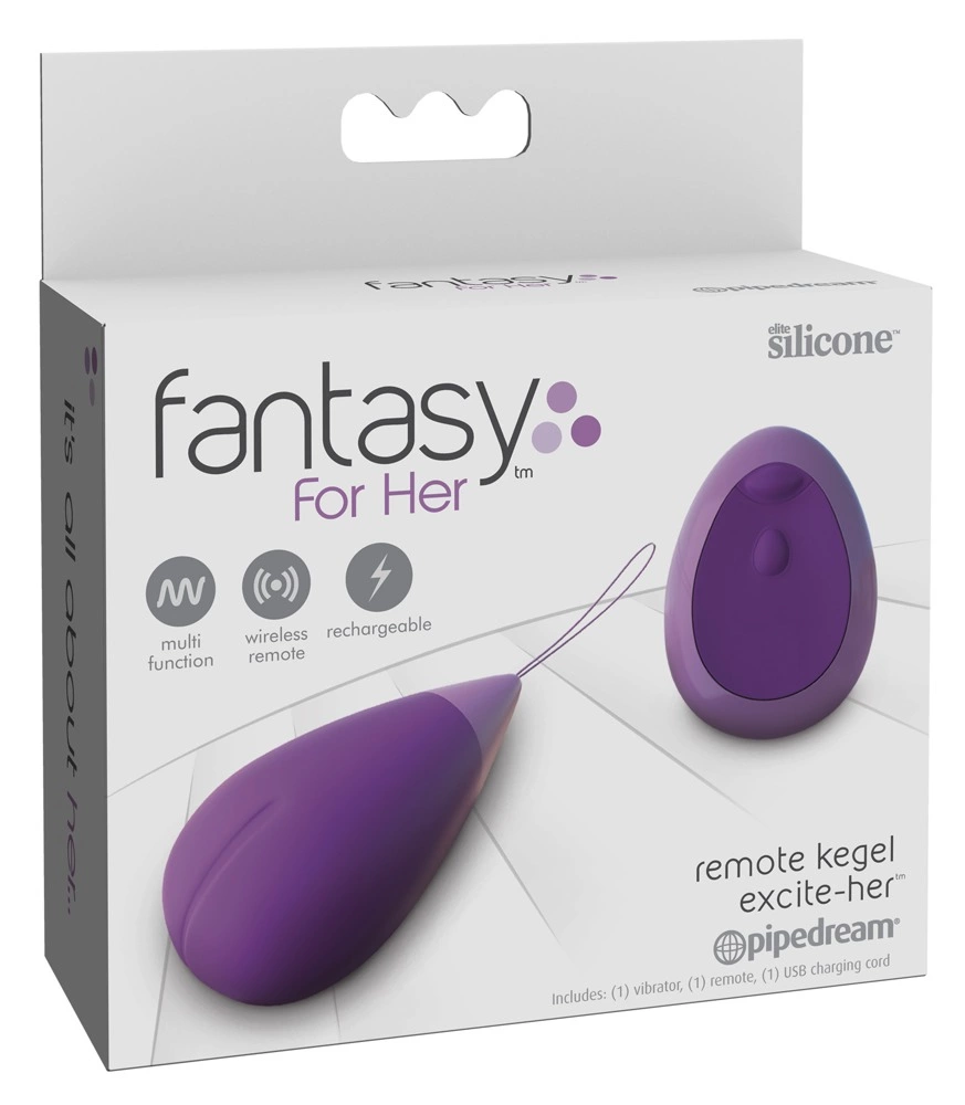 Main image of Fantasy For Her Remote Kegel Excite Her Purple Silicone Intimate Trainer