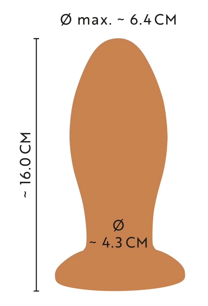 Image of ANOS Soft XL Cone-Shaped Intimate Plug with Suction Base 16 cm Black