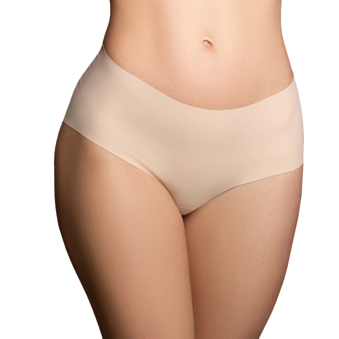 Image of Bye Bra Invisible High Brief 2-Pack Cotton Gusset Nude & Black XXL