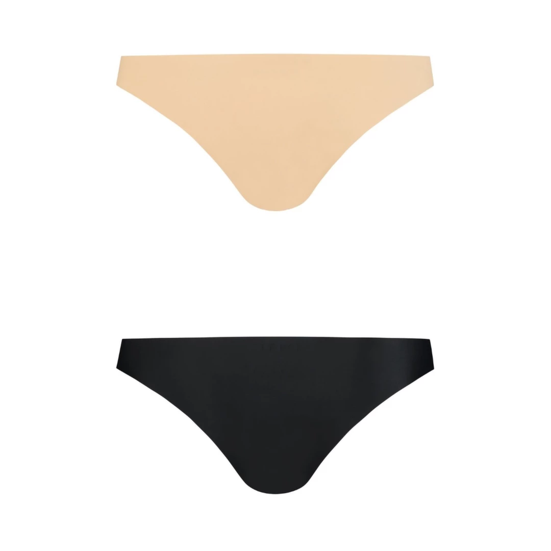 Image of Bye Bra Invisible Brazilian Briefs Nude & Black XL 2-Pack Seamless