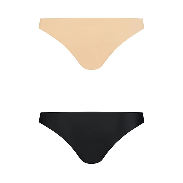 Image of Bye Bra Invisible Brazilian Briefs 2-Pack Nude & Black S Soft Seamless