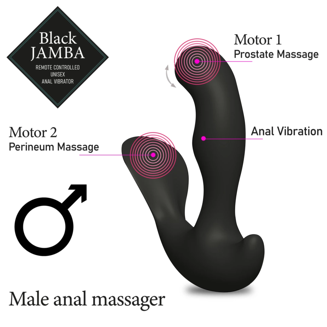 Image of FeelzToys Jamba Black - Dual Motor Intimate Silicone Stimulator, 12.2 cm