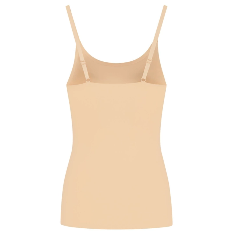 Image of Bye Bra Light Control Invisible T-Shirt Top Beige M - Seamless Fit