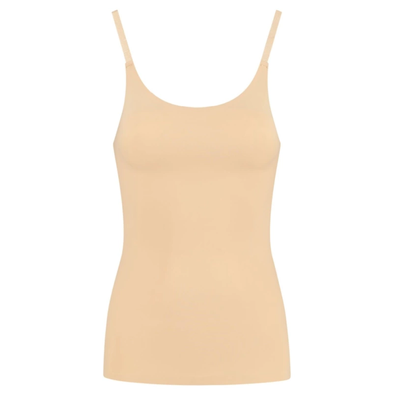Image of Bye Bra Light Control Invisible T-Shirt Top Beige M - Seamless Fit