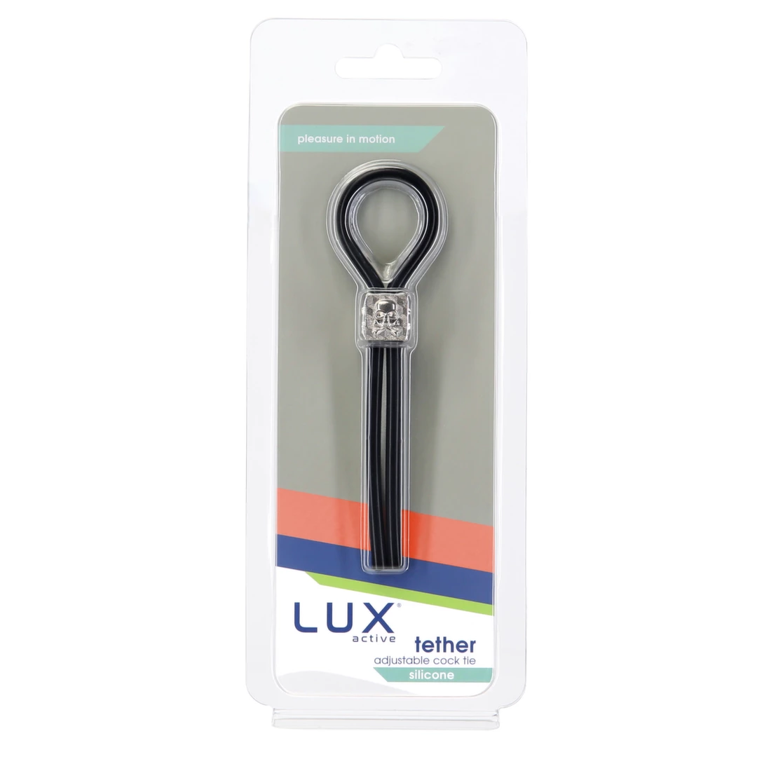 Image of Lux Active Tether Adjustable Silicone Intimate Support Ring Black