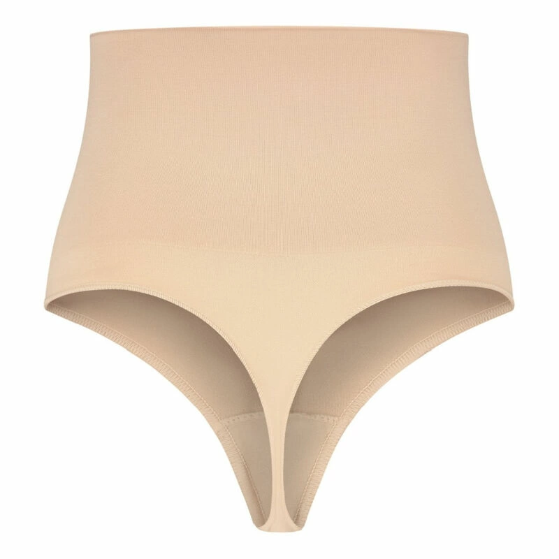 Image of Bye Bra High Waist Seamless Thong Girdle Beige Size M - Medium Support