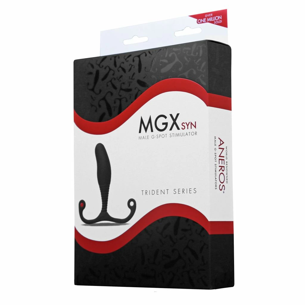Image of Aneros MGX Syn Trident - Silicone Ergonomic Intimate Massager, Black