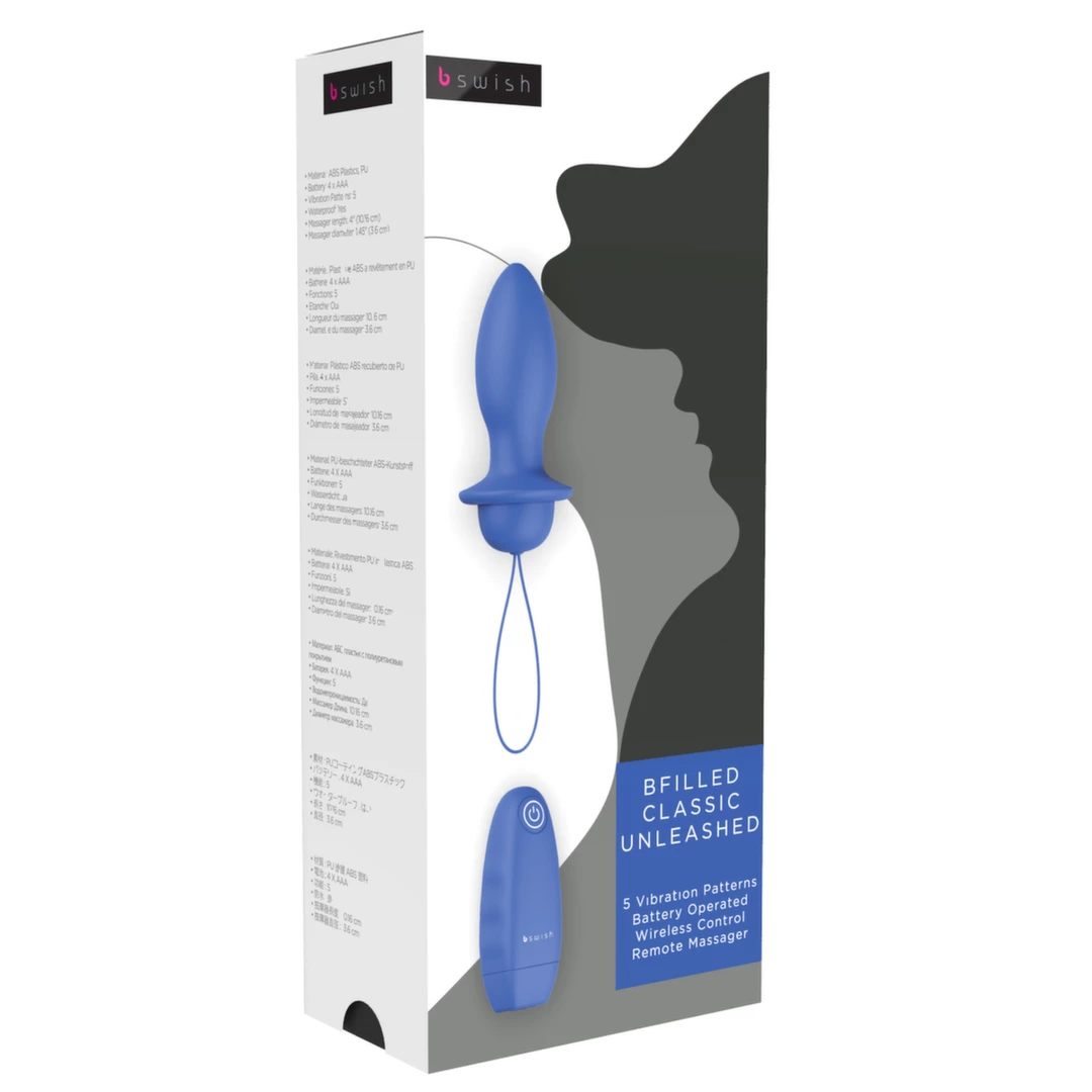 Image of B Swish Bfilled Classic Denim - Wireless Remote Intimate Plug, 5 Modes