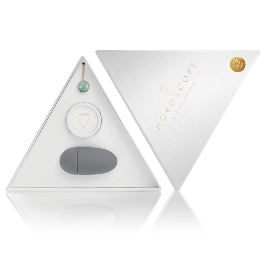 Main image of Bijoux Indiscrets Horoscope Cancer Zodiac Set - Necklace, Balm & Massager