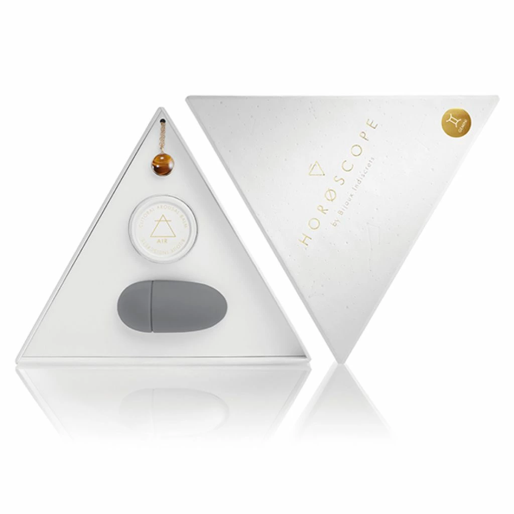 Main image of Bijoux Indiscrets Horoscope Gemini Set - Necklace, Balm & Finger Device