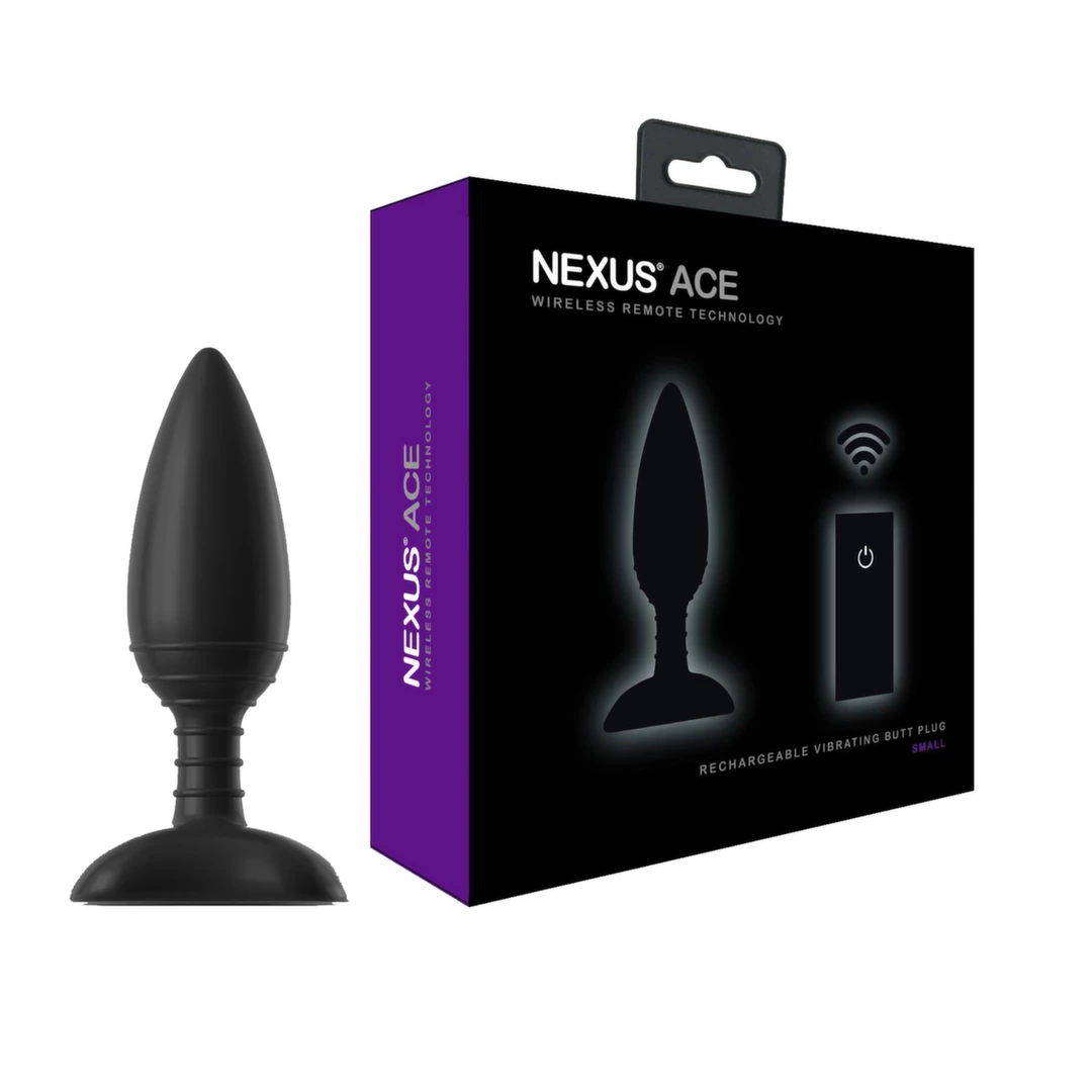 Image of Nexus Ace S Silicone Anal Device with Remote Control, Black, Small