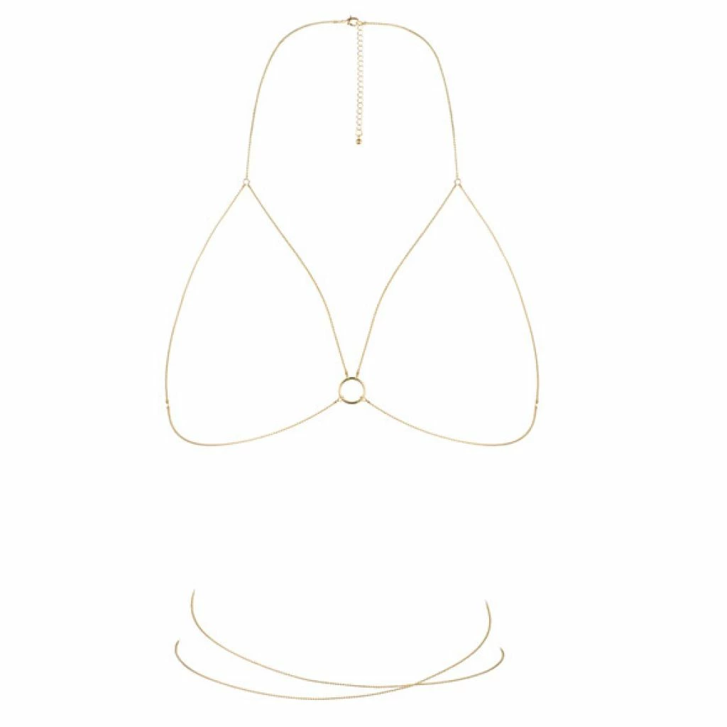 Main image of Bijoux Indiscrets Magnifique Gold Bra Chain - Adjustable Body Jewelry