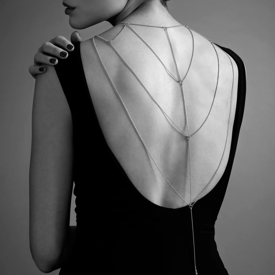 Image of Bijoux Indiscrets Magnifique Gold Body Chain - Adjustable Back & Cleavage Jewelry