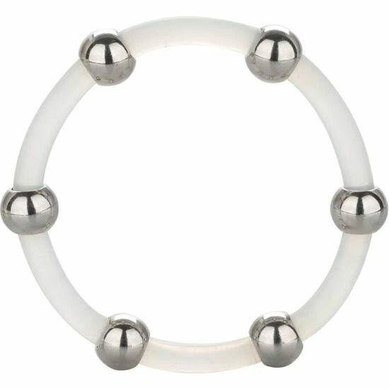Main image of CalExotics Steel Beaded Silicone Performance Ring XL, 5 cm, Black