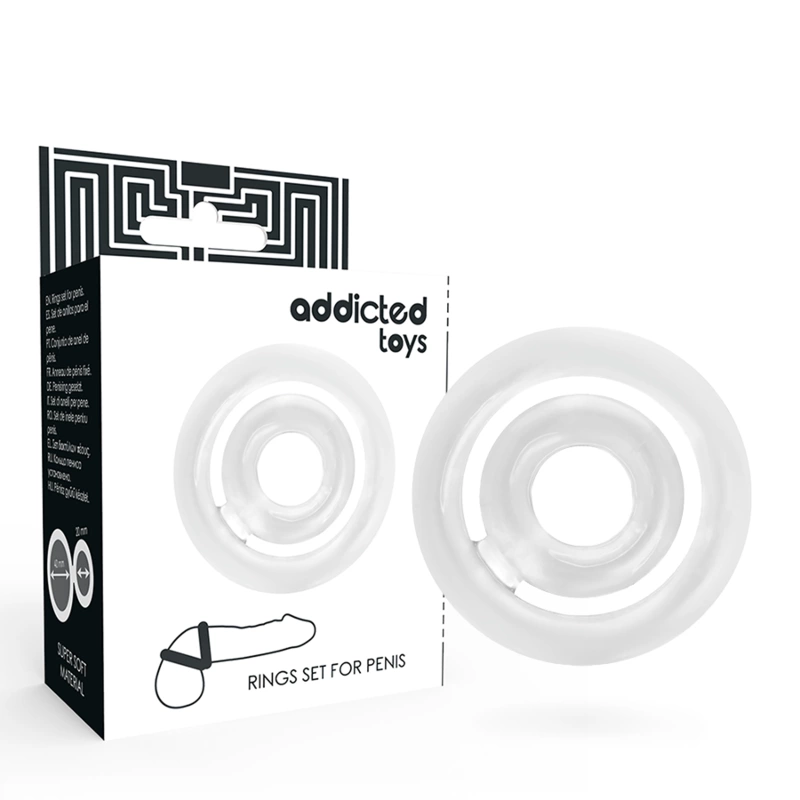 Main image of ADDICTED TOYS Potenz C-Ring Clear Silicone Dual Support Set 42/20mm