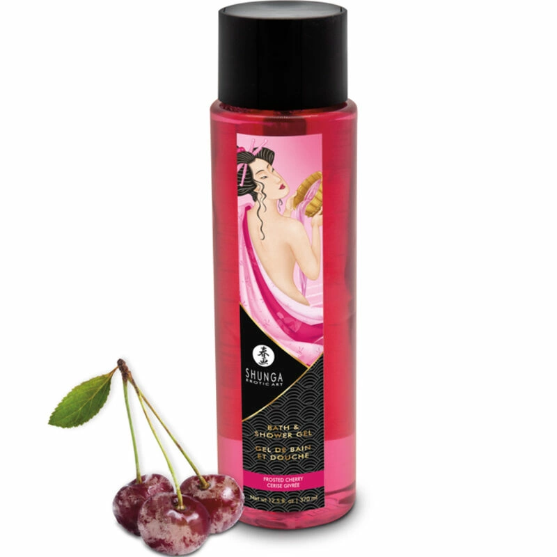 Main image of Shunga Bath & Shower Gel Frosted Cherry 370ml - Gentle Vegan Formula