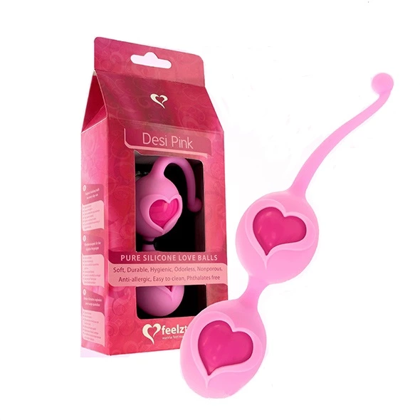 Image of FeelzToys Desi Pink - Kegel Exercise Balls, Medical-Grade Silicone, 3.9 cm