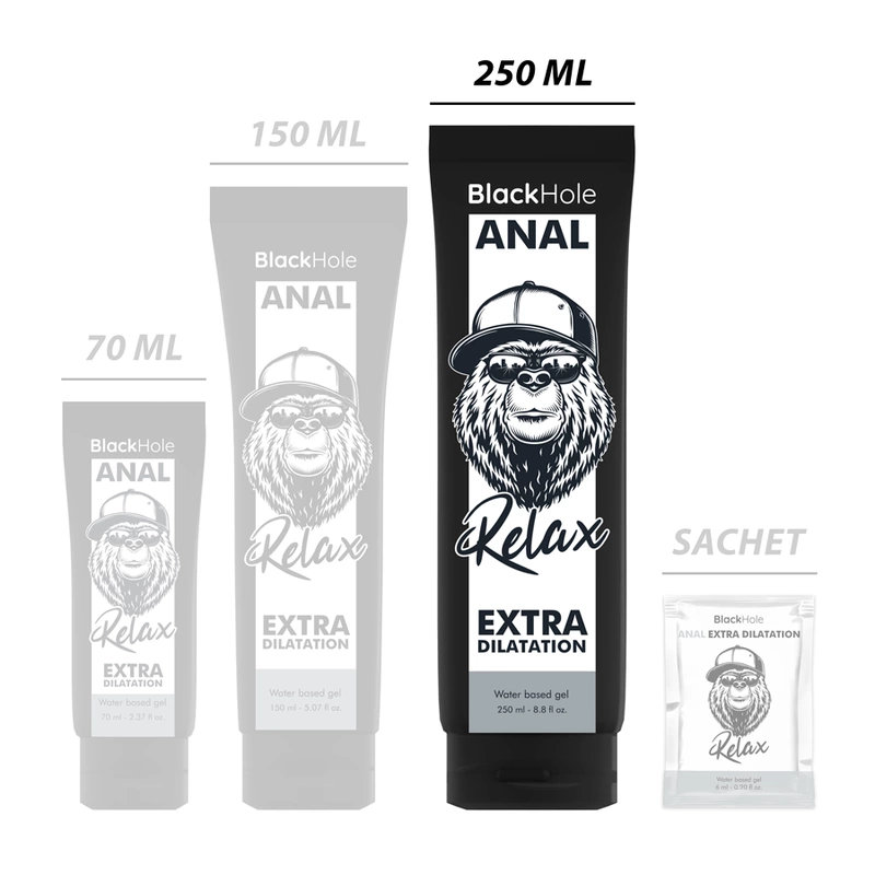 Image of Black Hole Water-Based Anal Relaxation Gel 250ml - Neutral Formula