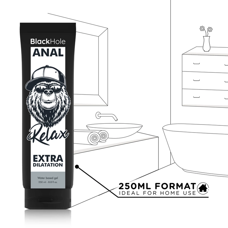 Image of Black Hole Water-Based Anal Relaxation Gel 250ml - Neutral Formula