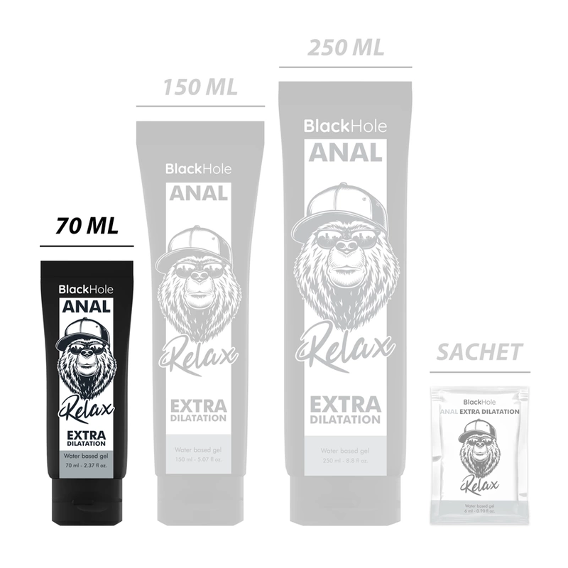 Image of Black Hole Anal Relax Water-Based Gel 70 ml - Gentle Dilating Formula