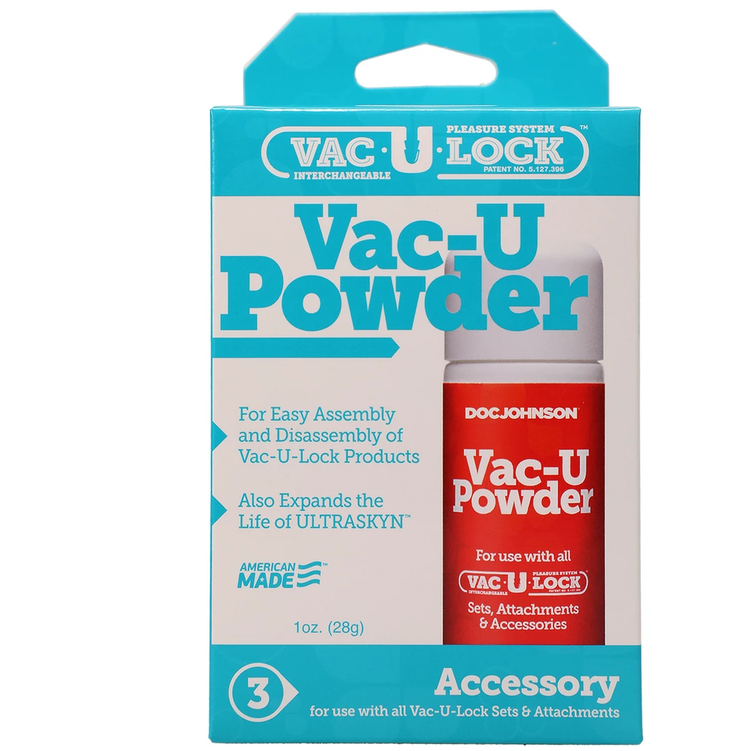 Image of Doc Johnson Vac-U-Lock Powder - White Talc for Attachment Care 28g